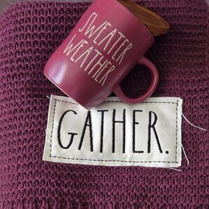 Rae dunn throw and mug